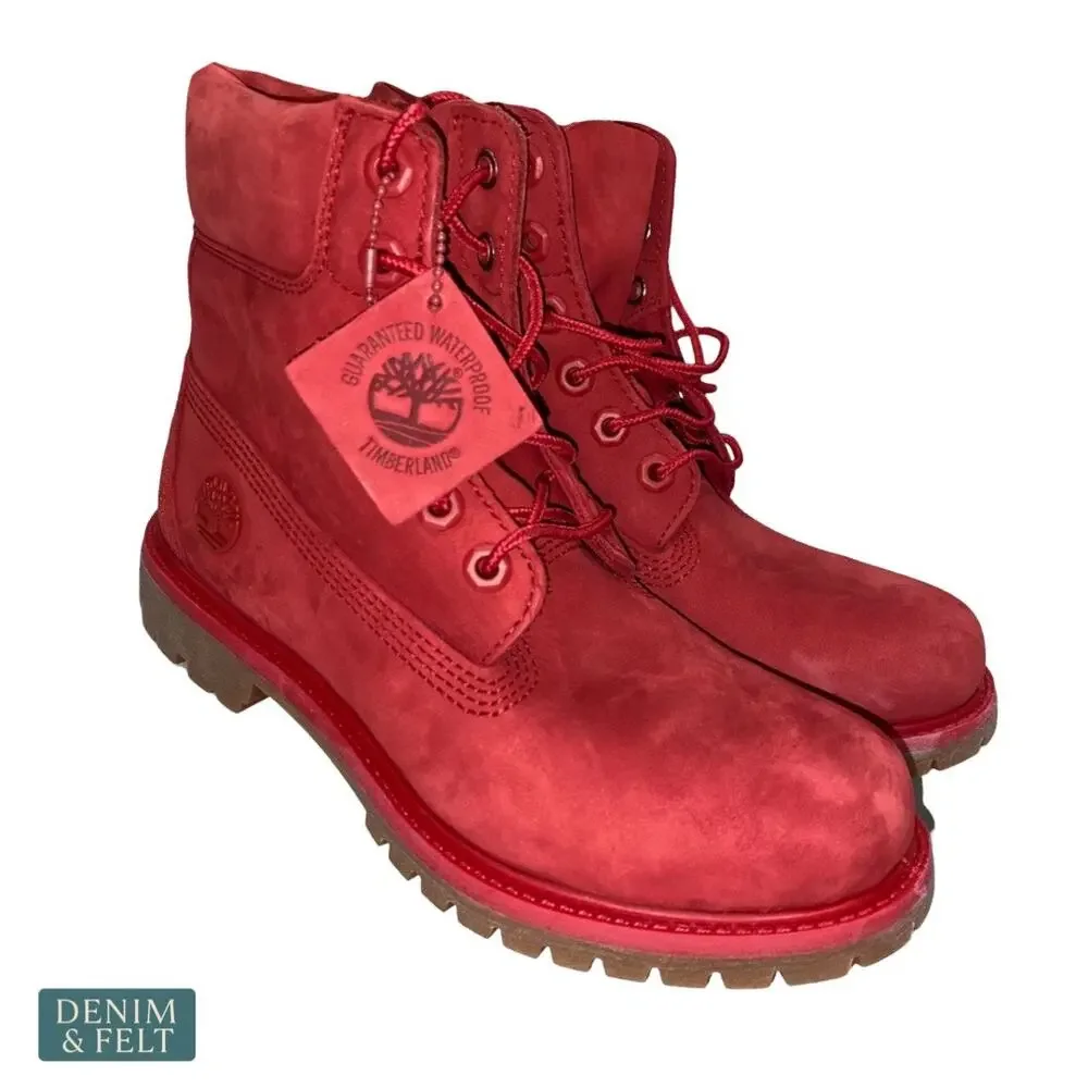 Timberland 50th Anniversary 6 Inch Waterproof Red Nubuck‎ Boots Streetwear